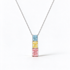 LUCERARO Necklace | Tri-Color Radiant Lab-Grown Diamond Necklace  2 ct. tw.