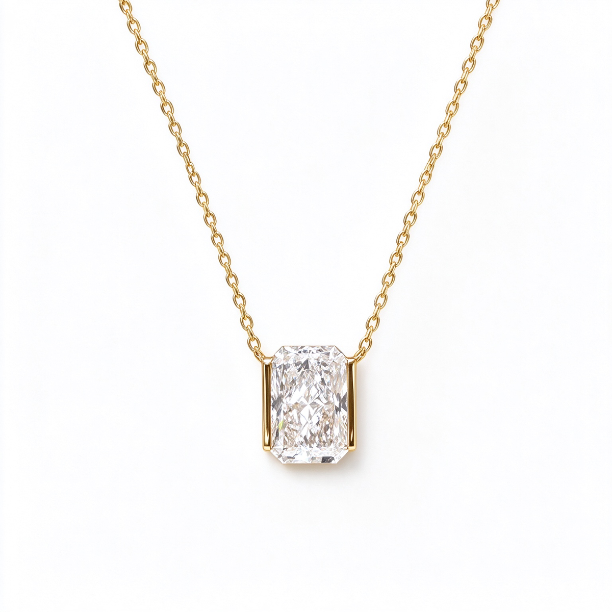 LUCERARO Necklace | Radiant Lab-Grown Diamond Solitaire Necklace 2 ct. tw.