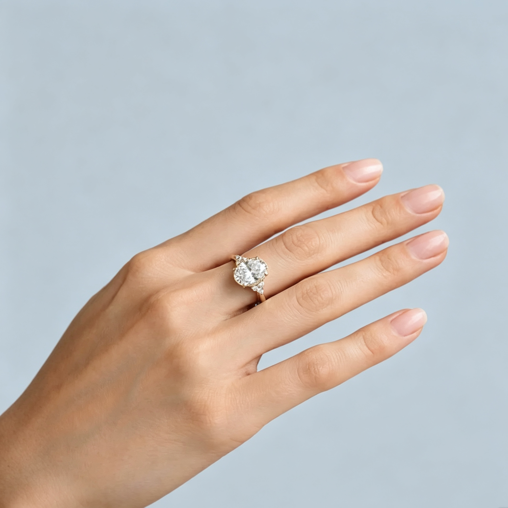 LUCERARO Engagement | Oval Milgrain Diamond Ring - ER01624