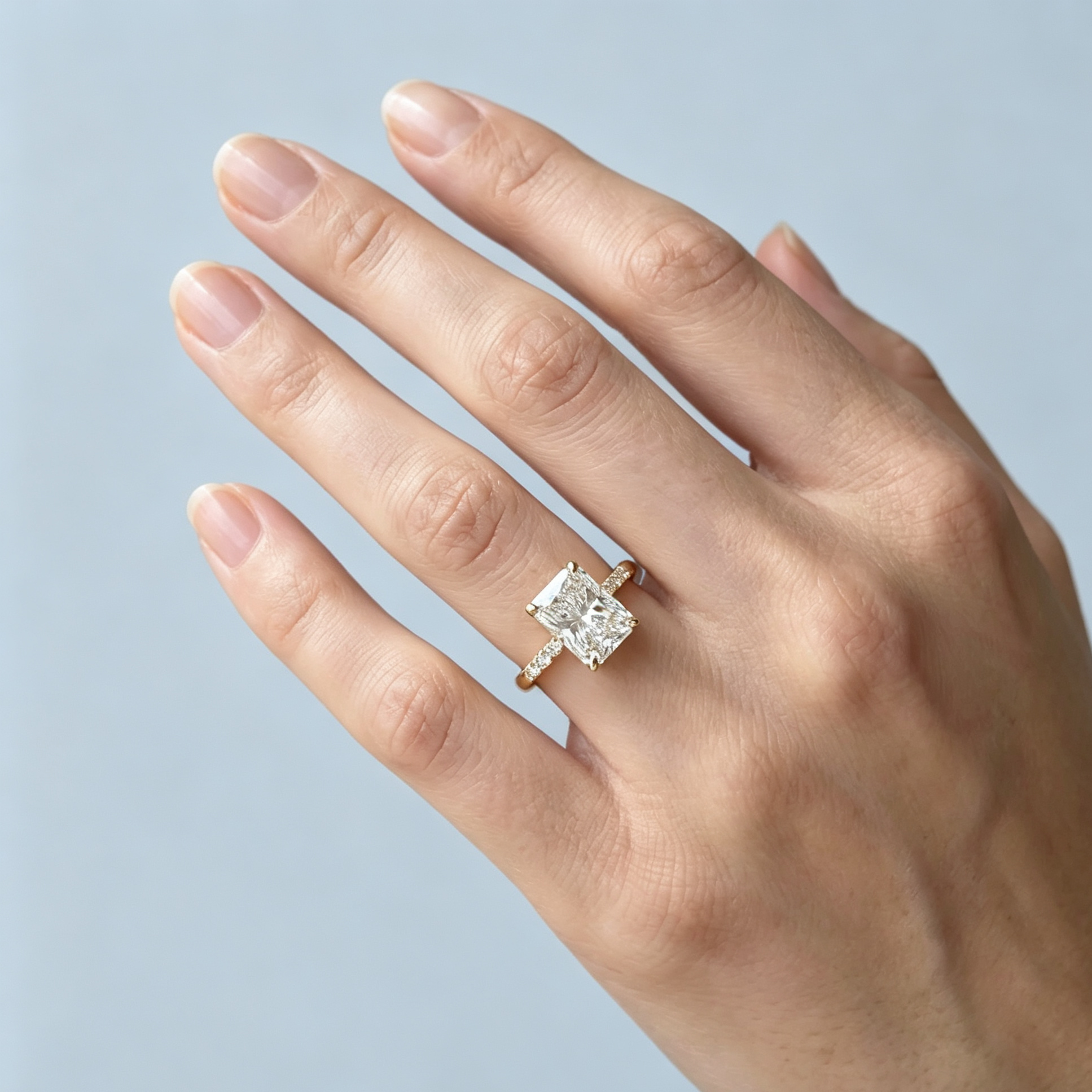 LUCERARO Engagement | Radiant Solitaire Diamond Ring - ER01584