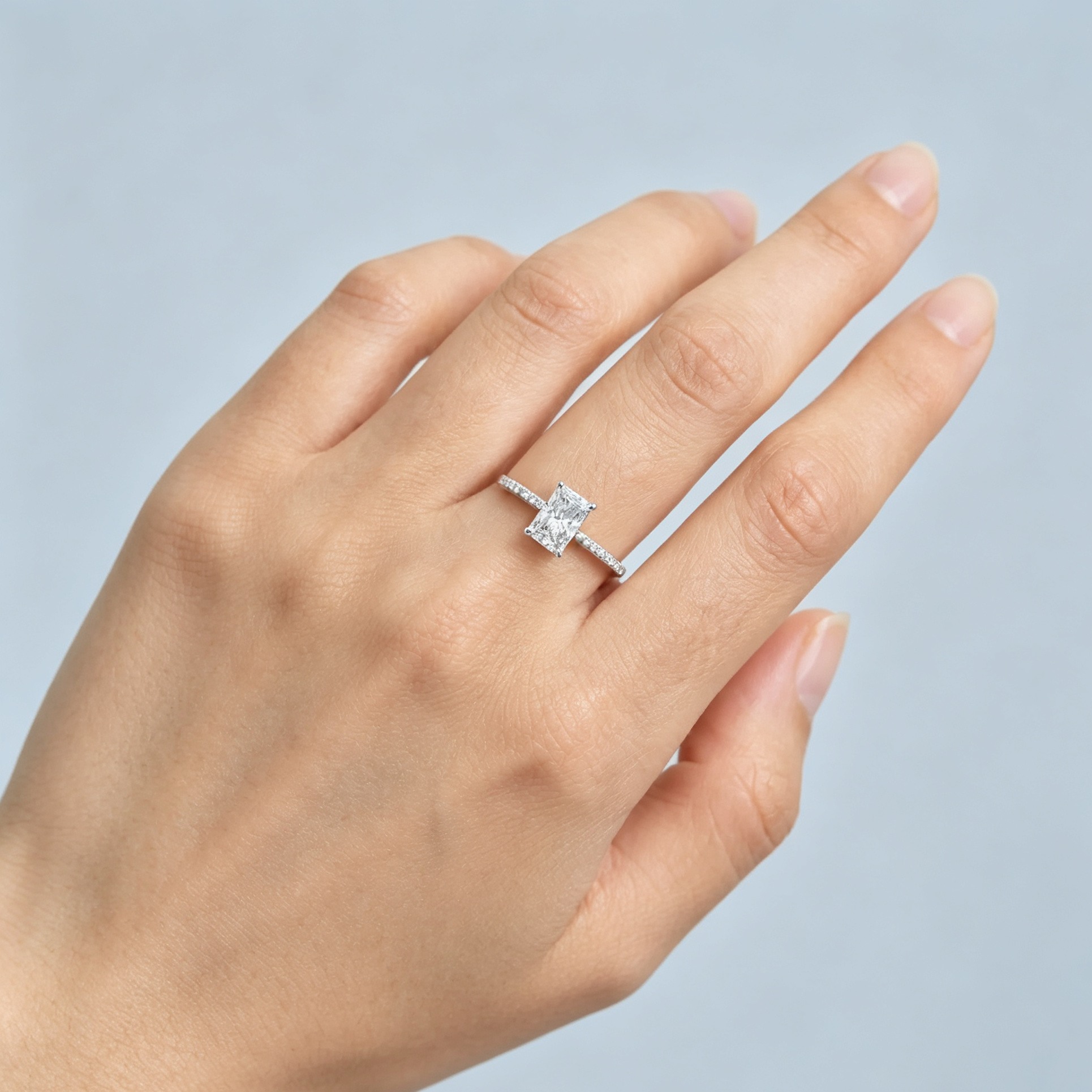 LUCERARO Engagement | Radiant Solitaire Diamond Ring - ER01250