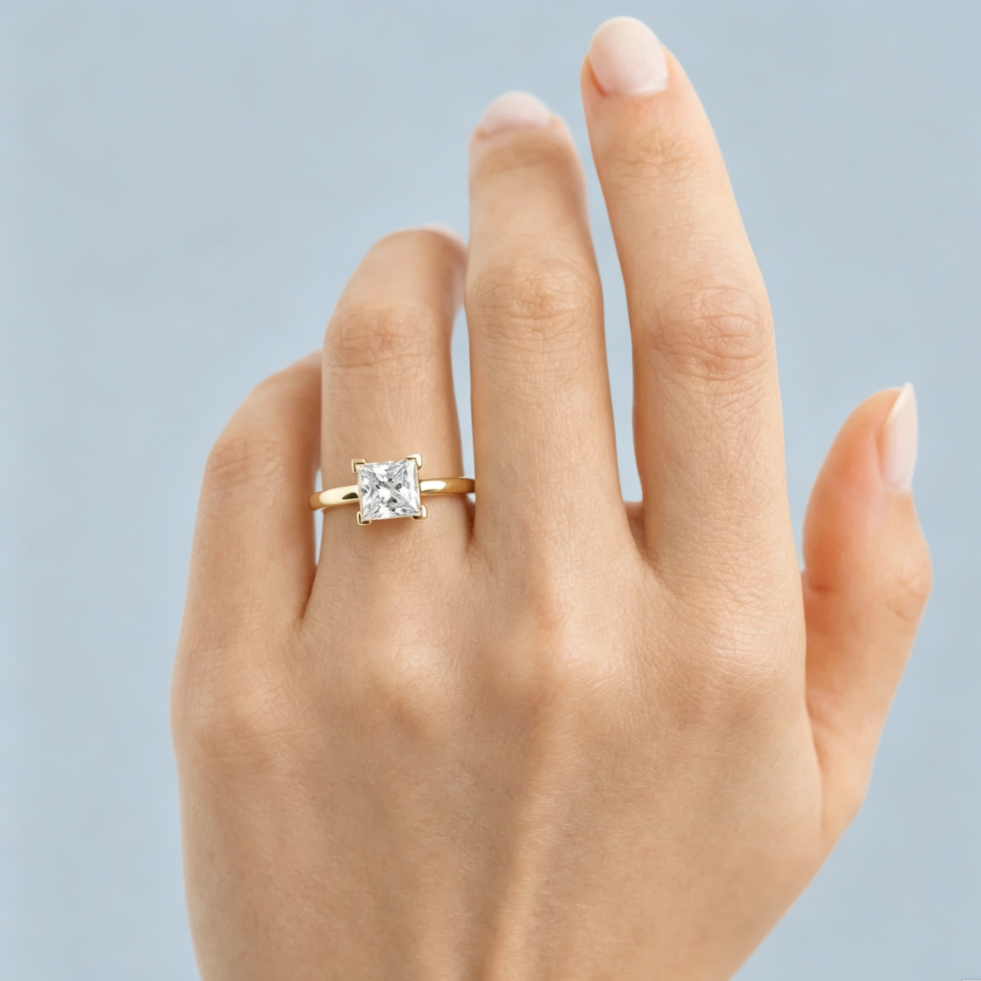 LUCERARO Engagement | Princess Solitaire Diamond Ring - ER01480