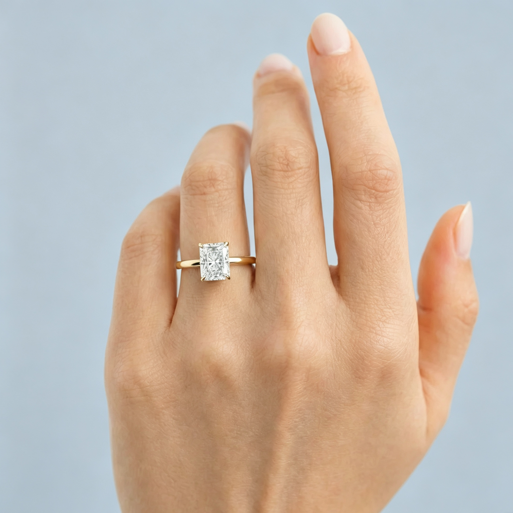 LUCERARO Engagement | Radiant Halo Diamond Ring - ER01416