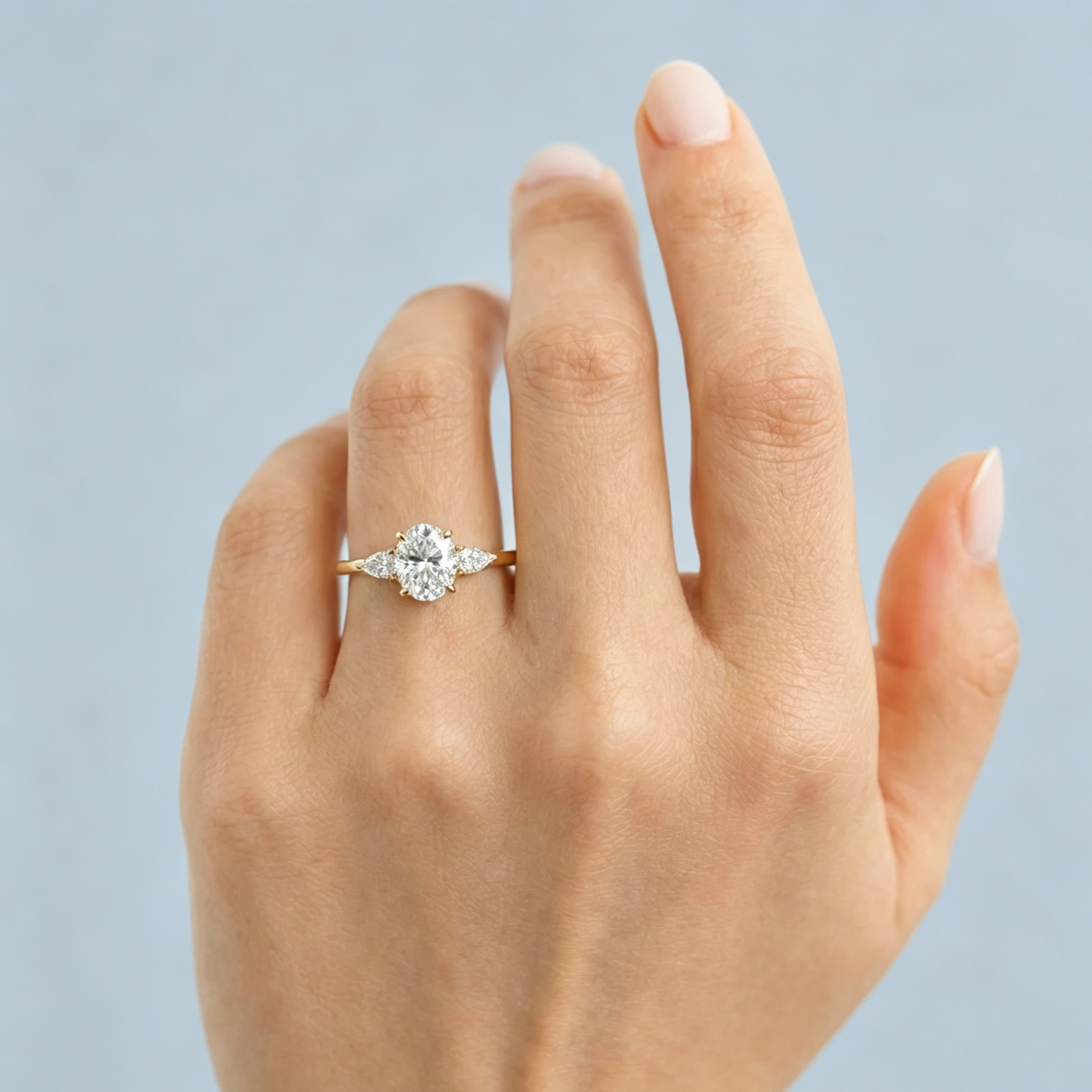 LUCERARO Engagement | Oval & Pear Diamond Ring - ER02384