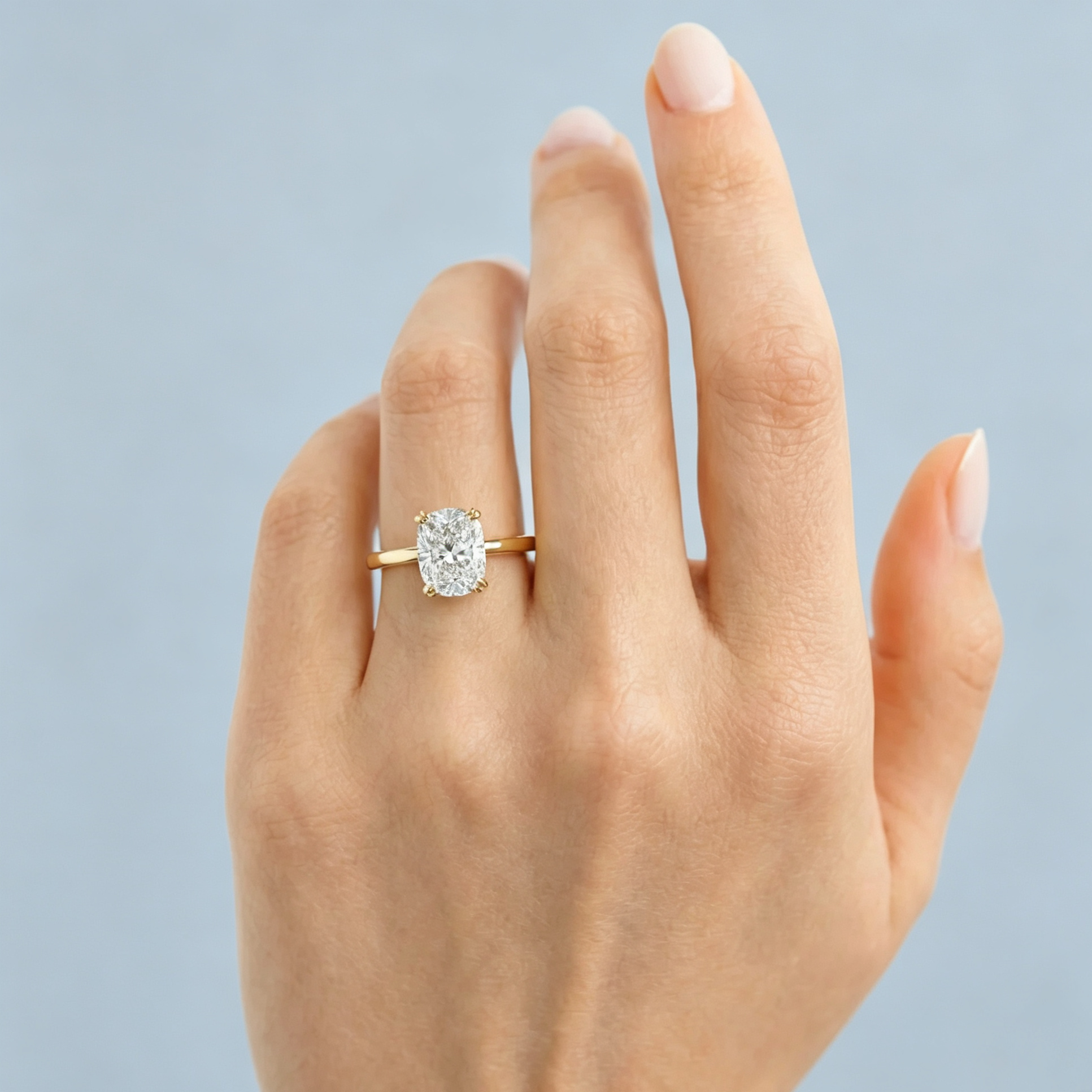 LUCERARO Engagement | Cushion Solitaire Diamond Ring - ER01688