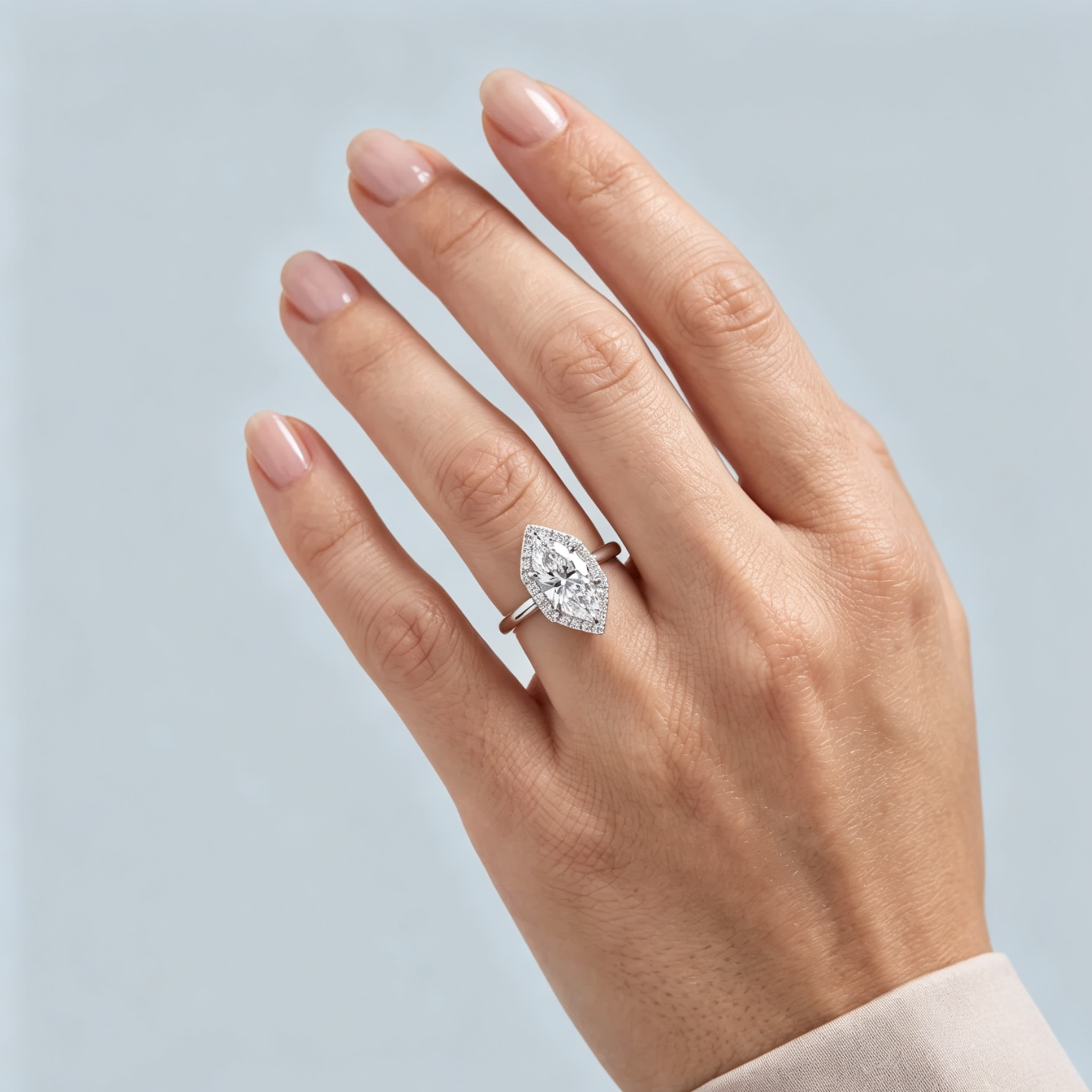 LUCERARO Engagement | Marquise Halo Diamond Ring - ER01635