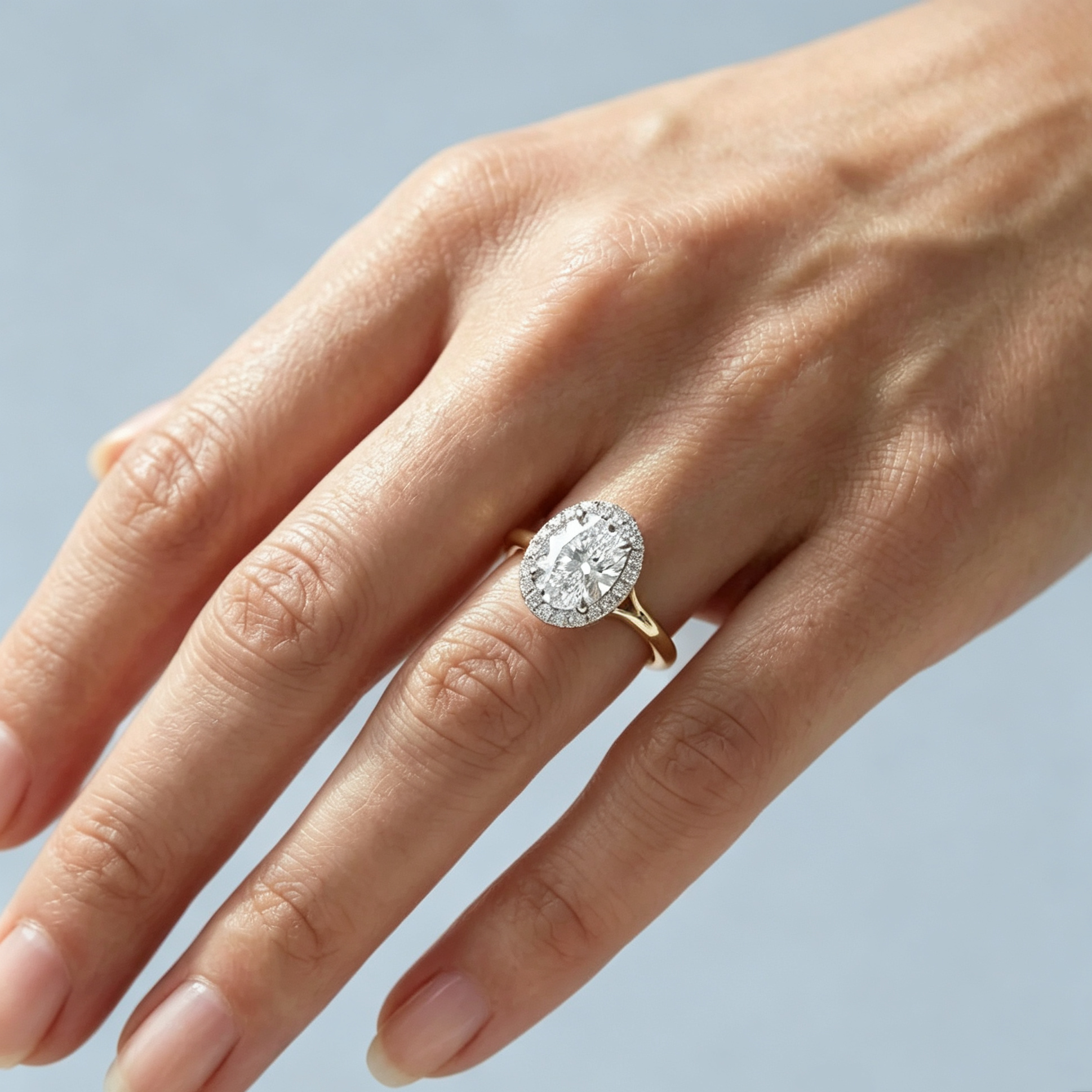 LUCERARO Engagement | Oval Halo Diamond Ring - ER01184