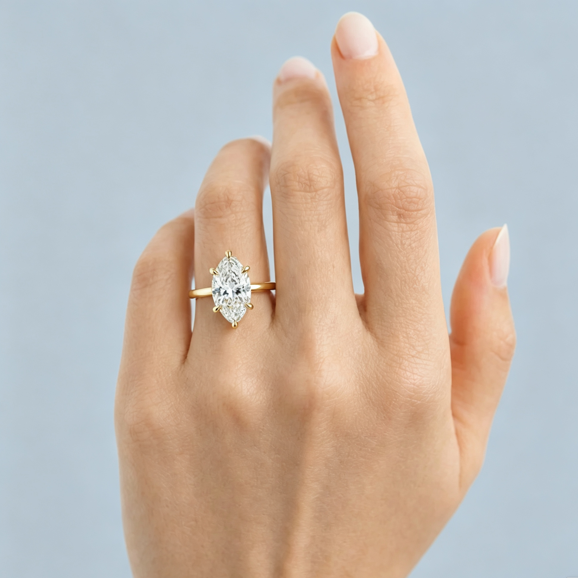 LUCERARO Engagement | Marquise Solitaire Diamond Ring - ER01752