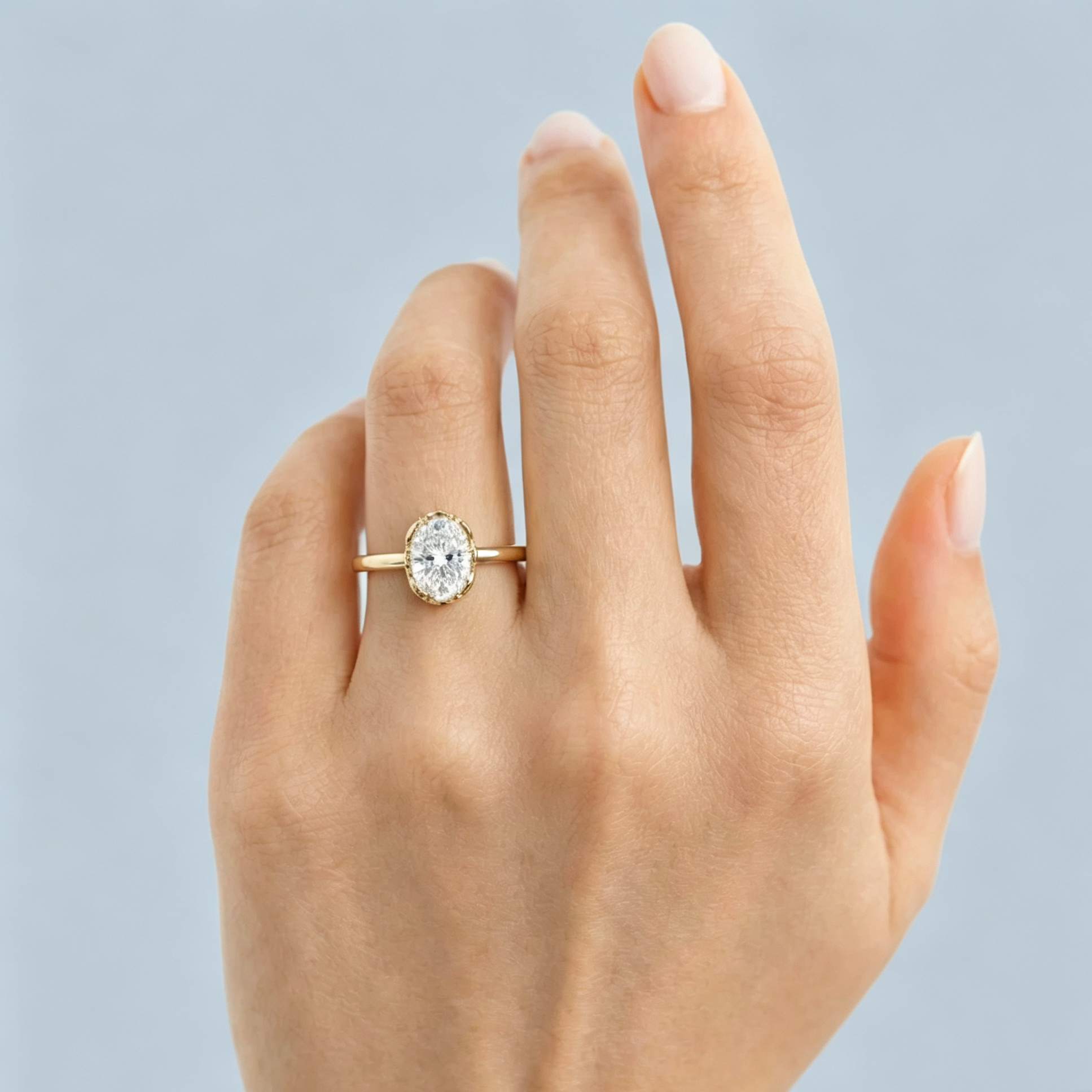 LUCERARO Engagement | Oval Halo Diamond Ring - ER01704