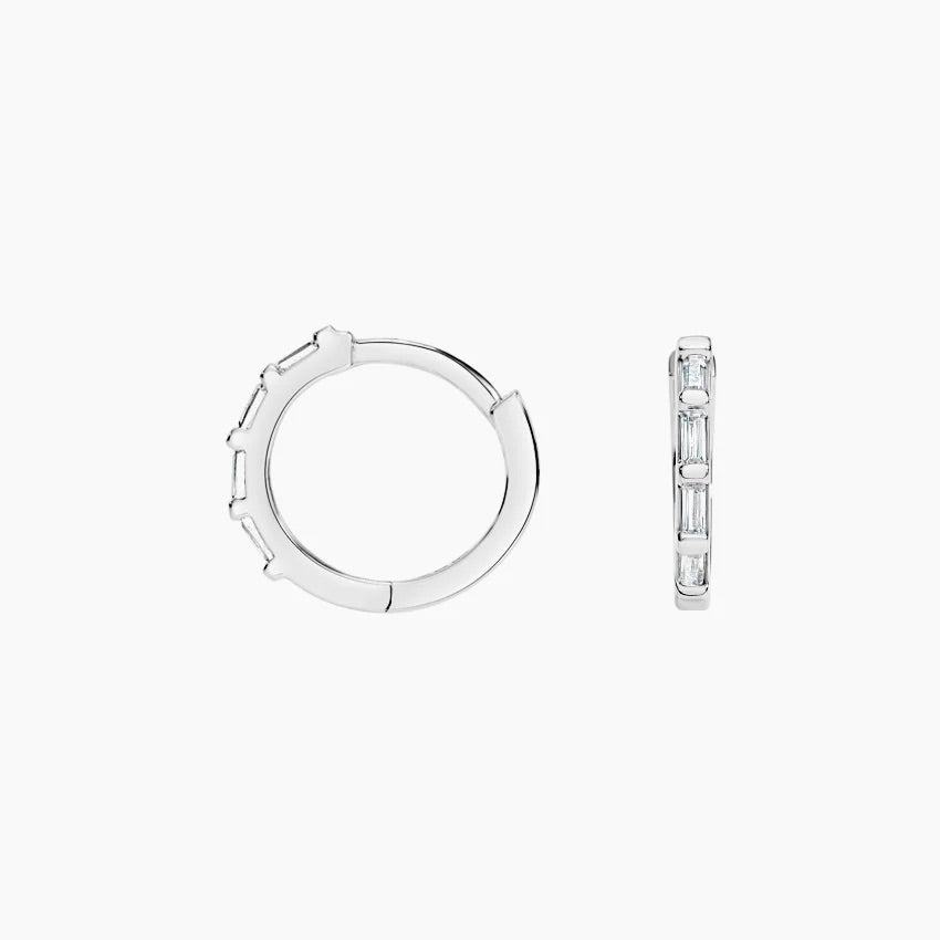 LUCERARO Earrings | Baguette Diamond Hoop Earrings - JE00650