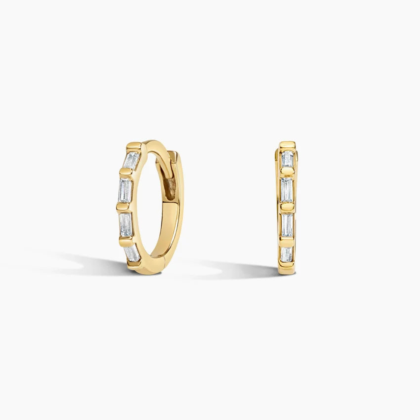 LUCERARO Earrings | Baguette Diamond Hoop Earrings - JE00650