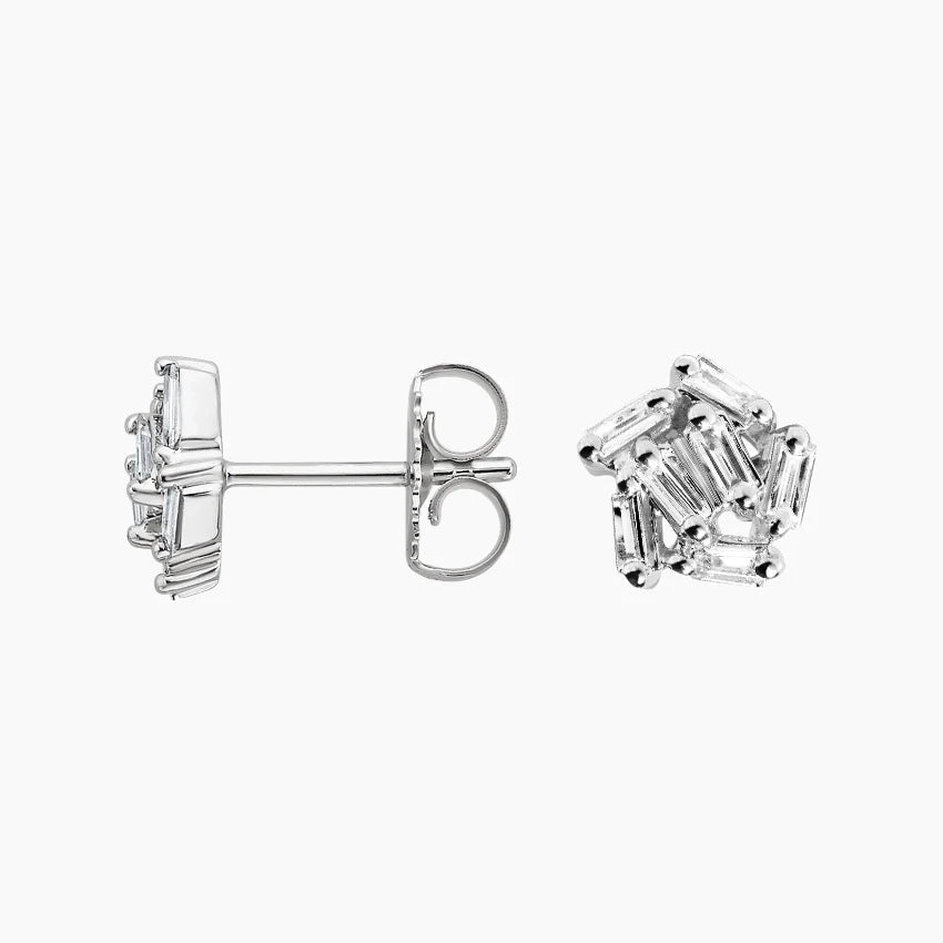 LUCERARO Earrings | Baguette Diamond Stud Earrings - JE01150