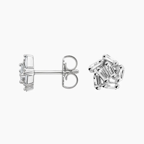 LUCERARO Earrings | Baguette Diamond Stud Earrings - JE01150