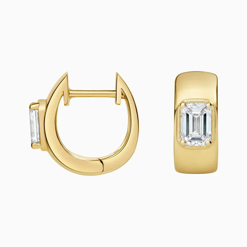 LUCERARO Earrings | Emerald Diamond Hoop Earrings - JE01495