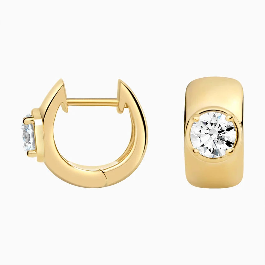 LUCERARO Earrings | Round Diamond Hoop Earrings - JE01499