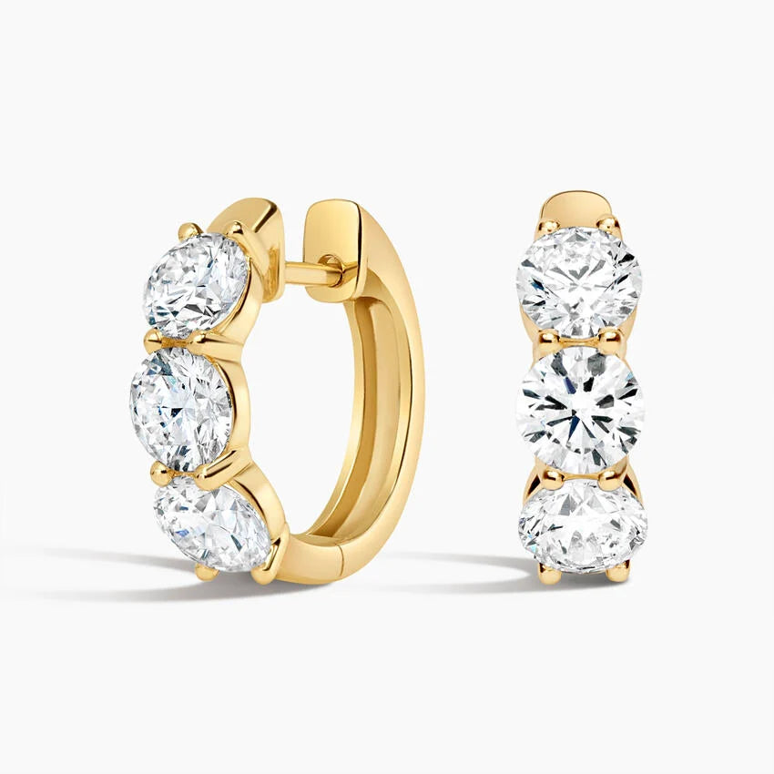 LUCERARO Earrings | Diamond Huggie Hoop Earrings - JE01150