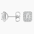 LUCERARO Earrings | Emerald Halo Stud Earrings - JE01995