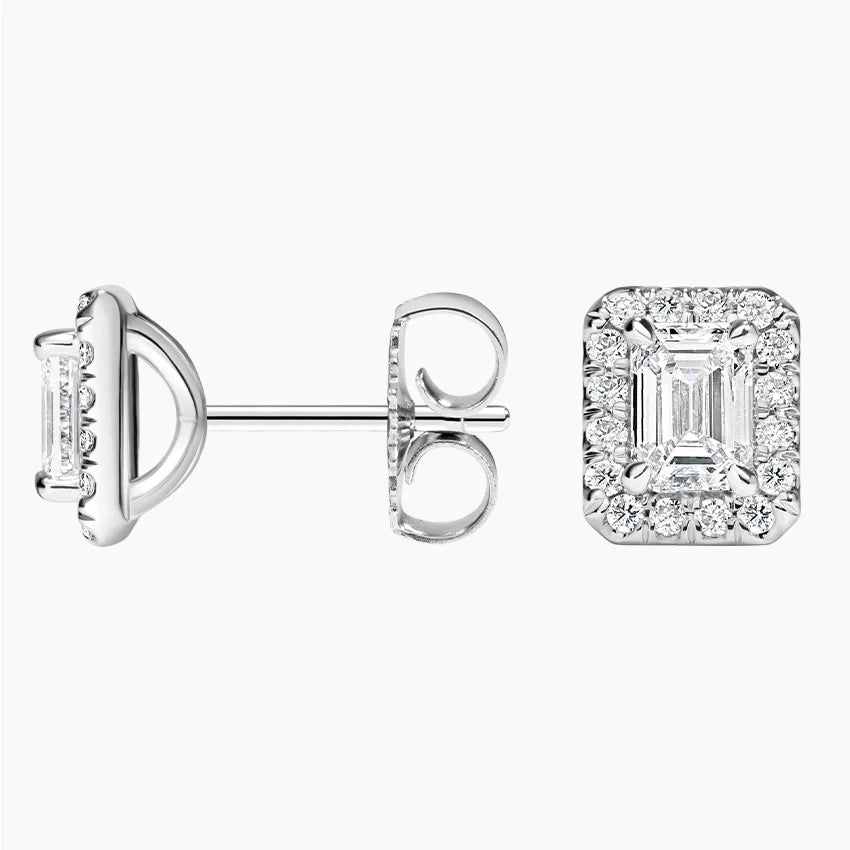 LUCERARO Earrings | Emerald Halo Stud Earrings - JE01995