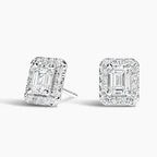 LUCERARO Earrings | Emerald Halo Stud Earrings - JE01995