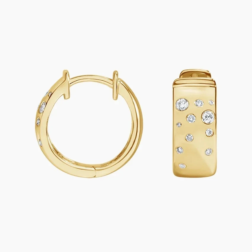 LUCERARO Earrings | Round Diamond Huggie Earrings - JE01250