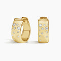 LUCERARO Earrings | Round Diamond Huggie Earrings - JE01250