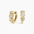 LUCERARO Earrings | Bezel Heart Diamond Hoop Earrings - JE00995