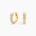 LUCERARO Earrings | Bezel Diamond Huggie Hoop Earrings - JE00825