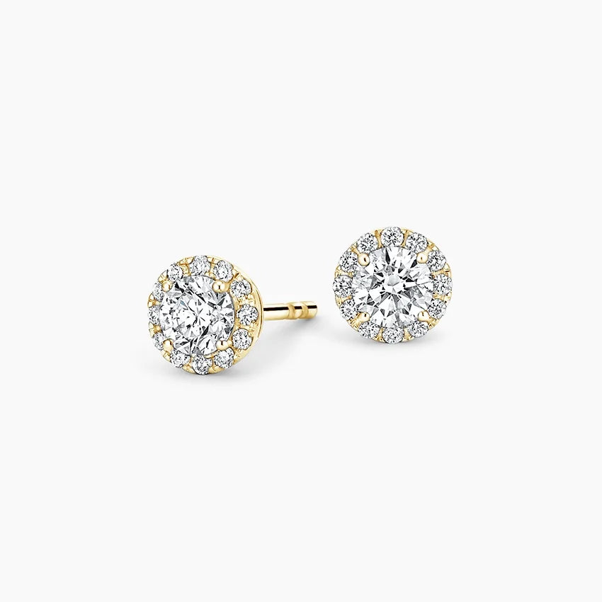 LUCERARO Earrings | Diamond Halo Stud Earrings - JE01050