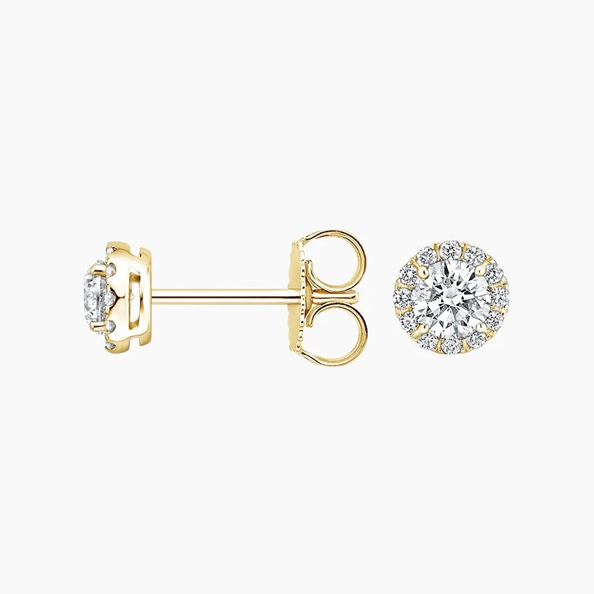 LUCERARO Earrings | Diamond Halo Stud Earrings - JE01050