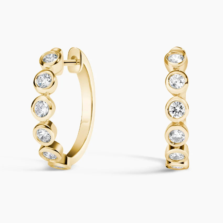 LUCERARO Earrings | Bezel Hoop Earrings - JE01395