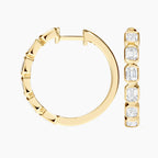 LUCERARO Earrings | Emerald Diamond Bezel Hoop Earrings - JE01695