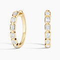 LUCERARO Earrings | Emerald Diamond Bezel Hoop Earrings - JE01695