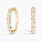 LUCERARO Earrings | Emerald Diamond Bezel Hoop Earrings - JE01695