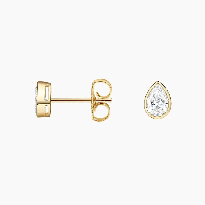 LUCERARO Earrings | Pear Bezel Stud Earrings - JE00795