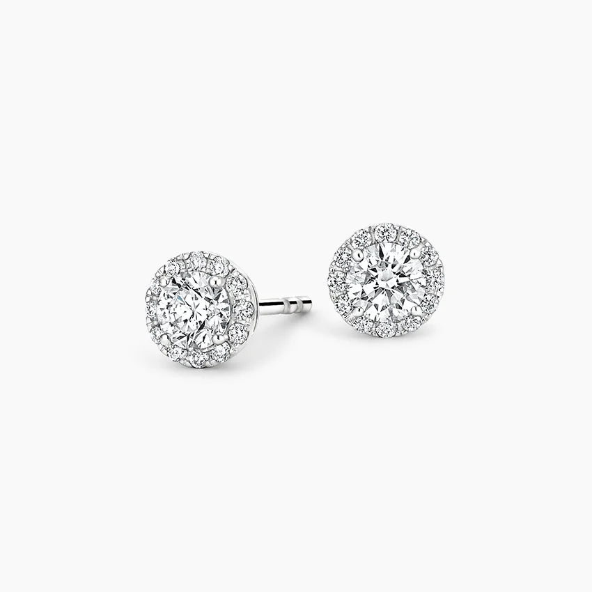 LUCERARO Earrings | Diamond Halo Stud Earrings - JE01050