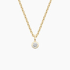 LUCERARO Necklace | Round Lab-Grown Diamond Bezel Necklace 1/10 ct. tw.