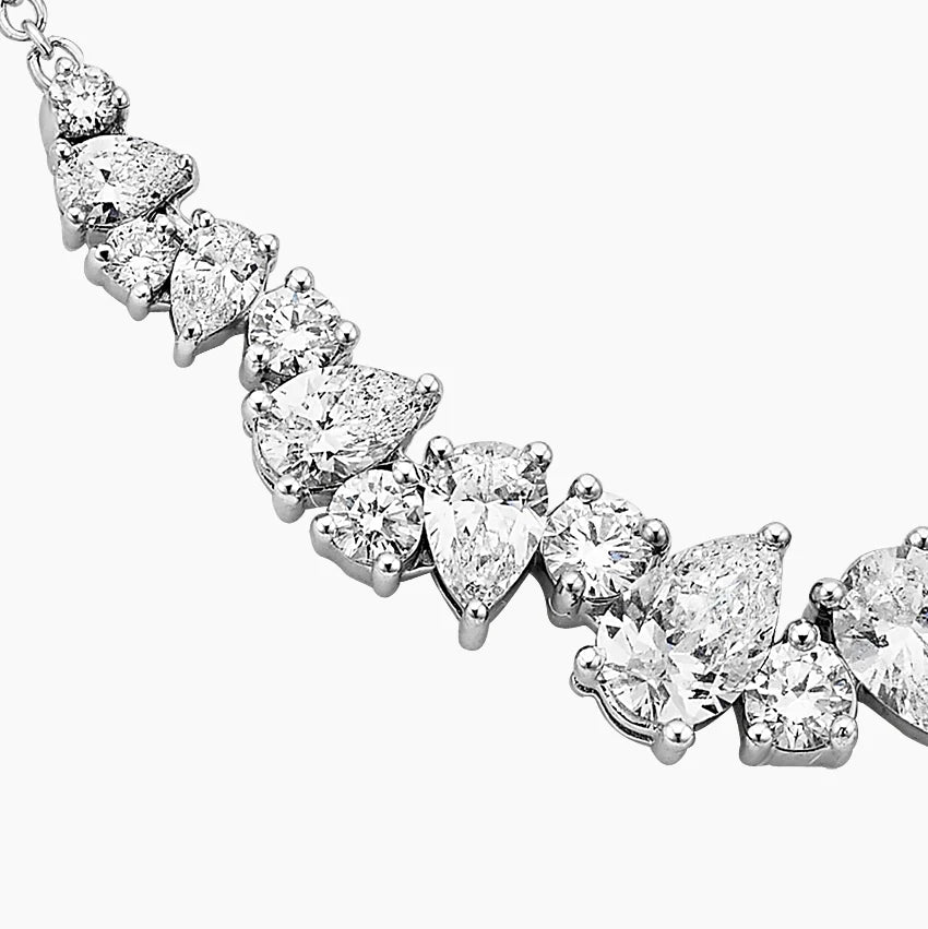 LUCERARO Necklace | Pear Round Diamond Necklace - JB02295