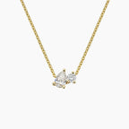 LUCERARO Necklace | Asymmetrical Pear & Round Lab-Grown Diamond Necklace 1/2 ct. tw.
