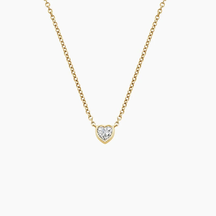 LUCERARO Necklace | Heart Diamond Bezel Pendant - JB00996