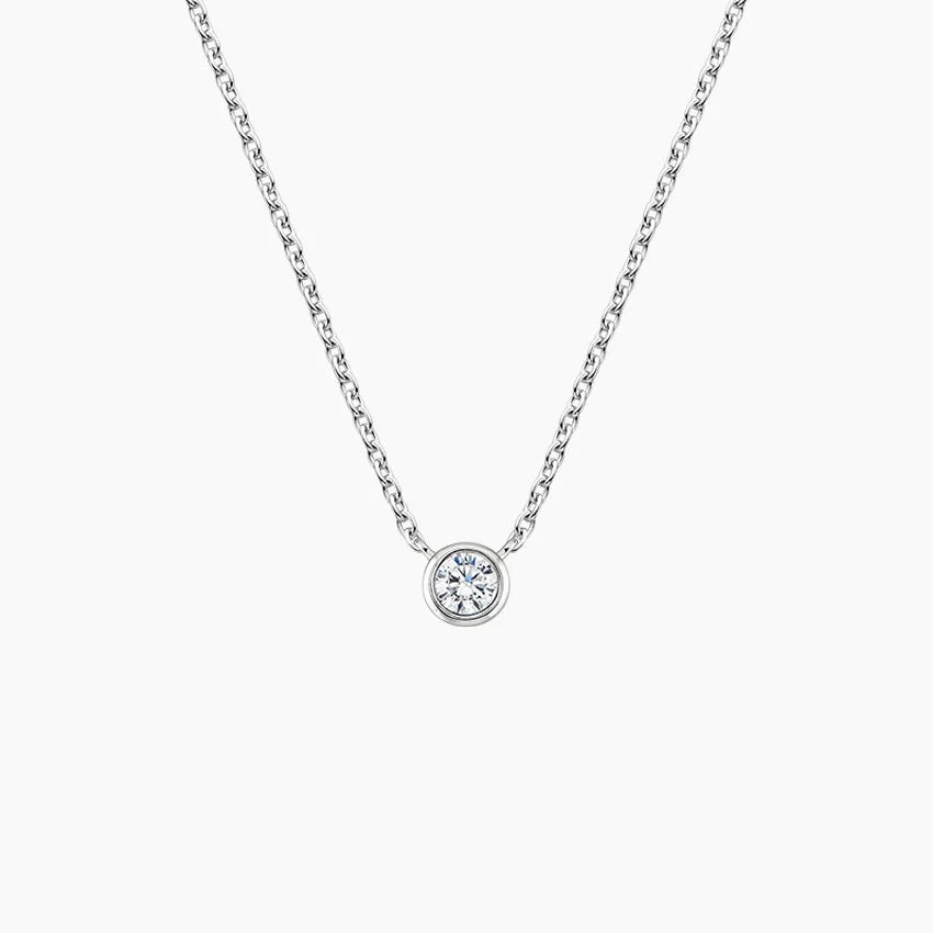 LUCERARO Necklace | Round Bezel Diamond Necklace - JB00998