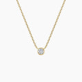 LUCERARO Necklace | Round Bezel Diamond Necklace - JB00998