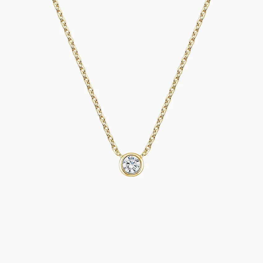 LUCERARO Necklace | Round Bezel Diamond Necklace - JB00998