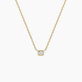 LUCERARO Necklace | Emerald Diamond Bezel Pendant - JB00995