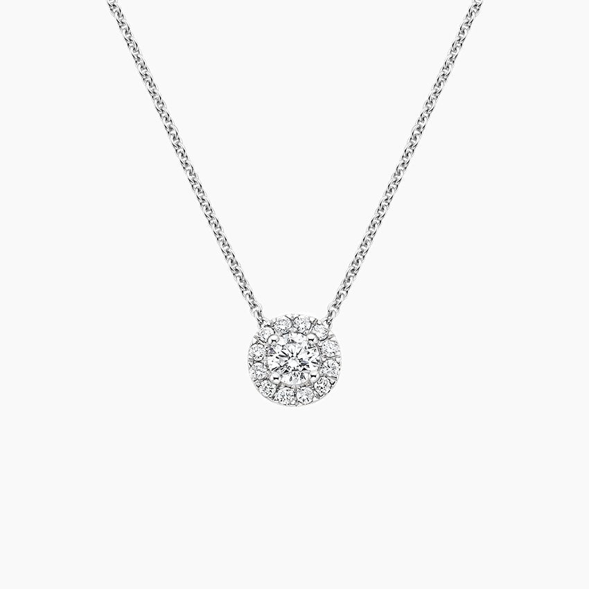 LUCERARO Necklace | Round Diamond Halo Pendant - JB01195