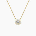 LUCERARO Necklace | Round Diamond Halo Pendant - JB01195