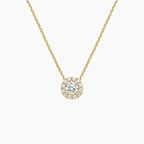 LUCERARO Necklace | Round Lab-Grown Diamond Halo Necklace 2/5 ct. tw.