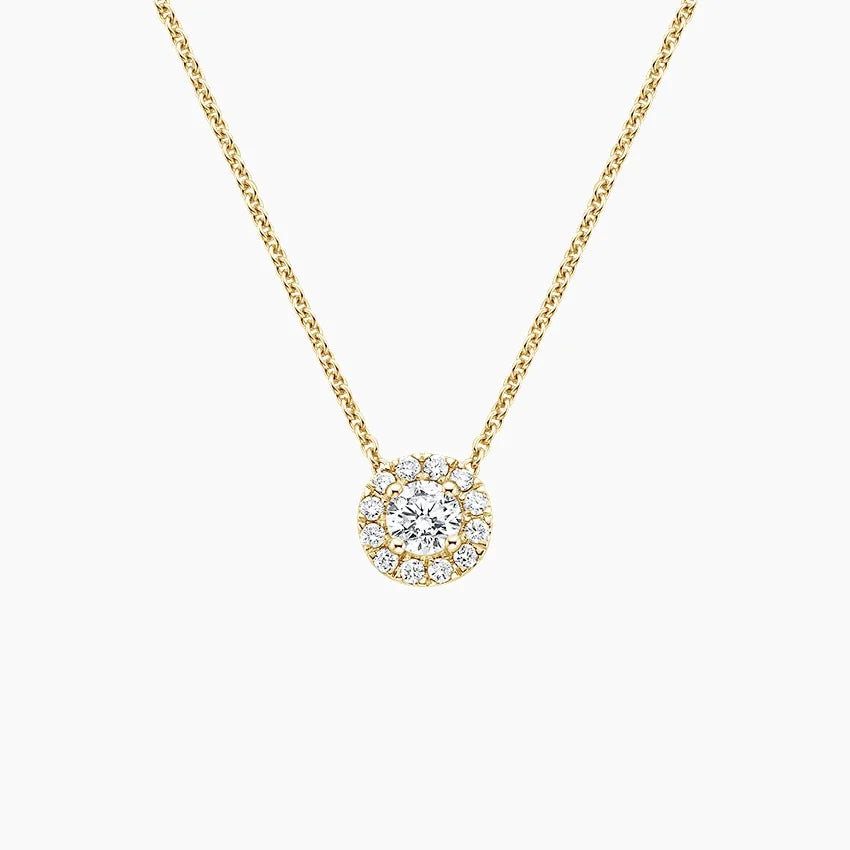 LUCERARO Necklace | Round Diamond Halo Pendant - JB01195