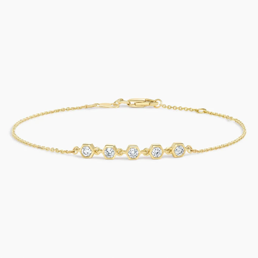 LUCERARO Bracelet | Hexagon Diamond Bracelet - JB0800