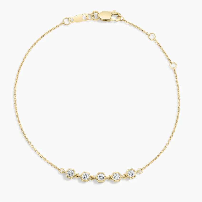 LUCERARO Bracelet | Hexagon Diamond Bracelet - JB0800