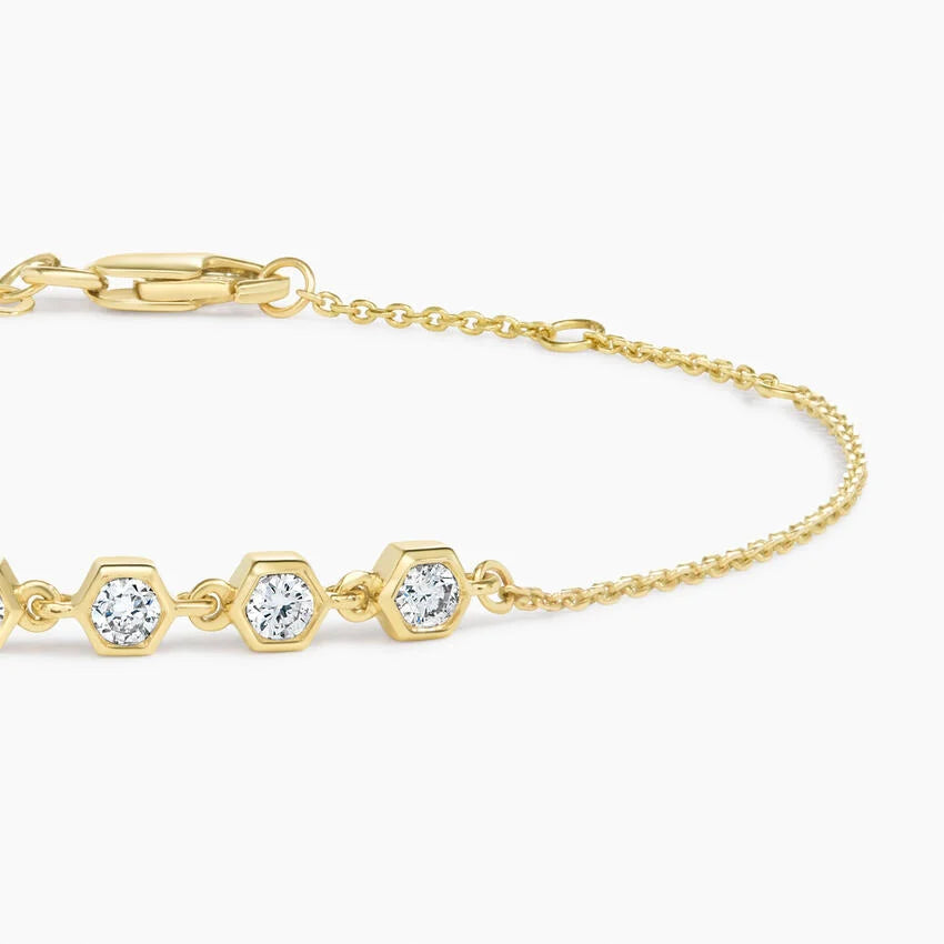 LUCERARO Bracelet | Hexagon Diamond Bracelet - JB0800